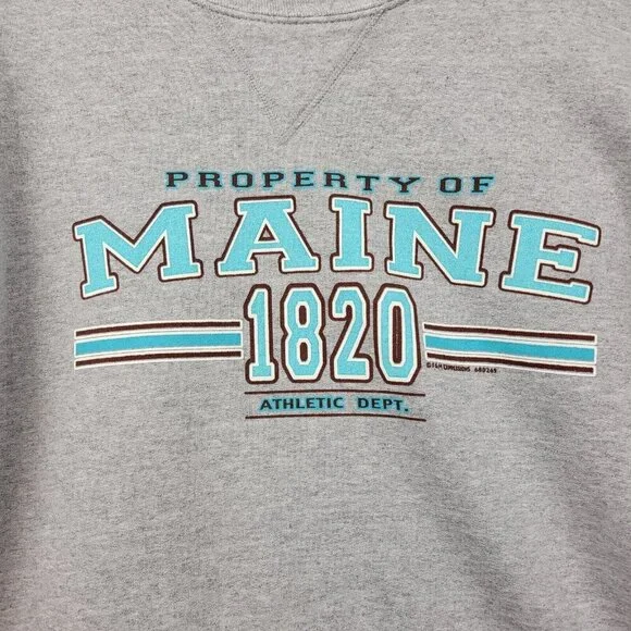 Vintage Hanes Beefy Tag Sweatshirt Size Small Maine Property Of 1820 Retro Vibe - Picture 2 of 11